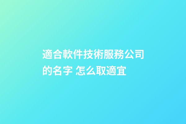 適合軟件技術服務公司的名字 怎么取適宜-第1張-公司起名-玄機派